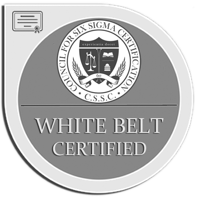 White Belt Certified, Council for Six Sigma Certification