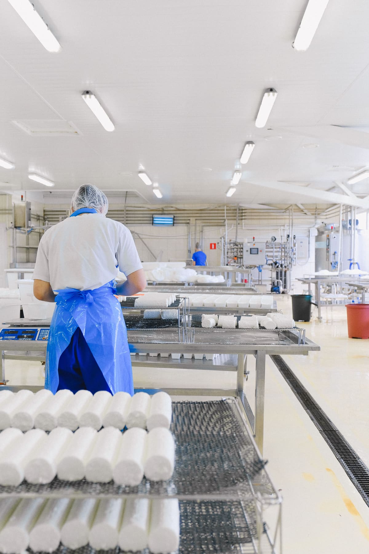 Production staff working a cleanroom manufacturing line